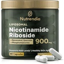 NAD+ Nicotinamida lipossómica Riboside com Resveratrol e Quercetin NAD+ – Suplemento Premium para Envelhecimento, Energia Melhorada, Foco Melhorado, Suporte Celular – 80 Cápsulas de Alta Puridade-900mg