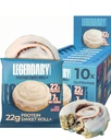 Alimentos lendários 22g Rolo de canela proteína - Premium High Protien Bares, Lanche de substituição de refeição de baixo carboidrato, Baixo índice glicêmico, Lanches sem glúten - açúcar doce zero, Keto e Diabetic amigável 10-Pack