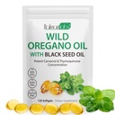 Óleo de Orégano com óleo de semente preta, óleo orgânico de Orégano Softgels, cápsulas de óleo de Oregano Orgânico, não-GMO, sem glúten,120
