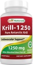 Melhor Naturals Puro Óleo de Krill Antártico 1250 mg (Força Tripla) com Omega-3s EPA, DHA e Astaxantina 60 Softgels
