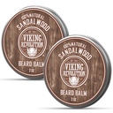 Revolution Viking Sandalwood Balm Barba - Manteiga de Barba com Óleo de Argan, Amortecedor de Barba para Homens com Óleo de Jojoba - Hidratante de Barba para Homens com Cera de Abelhas - Cera de Barba para Homens (2 oz, 2 Pack)