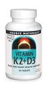 Naturals Fonte Vitamina K2 + D3 Complexo de saúde óssea e cardíaca - 400 UI Vitamina D3 & 100 mcg Vitamina K2 (MK-7) com cálcio - 60 comprimidos