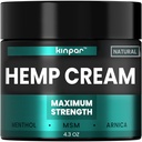 Creme natural de cânhamo com açafrão, Msm, Arnica - Creme de cânhamo de máxima resistência para desconfortar nas costas, HIPS, juntas, joelhos, cotovelos - Apoio máximo conjunto com extrato de óleo de cânhamo Gel - 4 onças