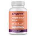 BESTVITE Phosphatidilserina 100mg por cápsula (120 Cápsulas Vegetarianas) com Sharp-PS® Verde - patenteado e clinicamente testado - Stearate Free - Soy Free - Gluten Free - Vegan - Non GMO