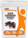 BulkSuplements.com Extrato de Elderberry Pó - Bagas de sabugueiro Fonte de Black Elderbrry, Imune Support Supplement - Gluten Free - 175mg por serviço, 500g (1.1 lbs) (Pacote de 1)