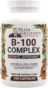 Equilibrado Vitamina B Complexo 100mg 250 Cápsulas, Energia e Apoio ao Metabolismo. Contém todas as vitaminas B Peter Gillham vida essencial,