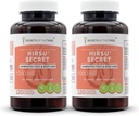 Hirsu Secret 120 Cápsulas(2 pcs.), 1000 mg, Saw Palmetto, Black Cohosh, Vitex, Spearmint, Lavanda, Chá Verde. Rosto e cabelo (2x120 Cápsulas)