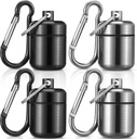 Hicarer 4 Pack Ear Plug Carrying Case Portable Pill Holder Case Waterproof Metal Small Pill Container Carrier for Earplugs and Jewelry Holder (Black, Gray)