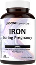 Suplemento de ferro, Bisglicinato ferroso, Gentil, com vitamina C como L-Calcium Ascorbate, Durante a gravidez por Undone pela natureza, 100% de valor diário, Blood Builder, 60 Vegan Caps