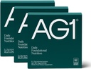 AG1 Athletic Greens Greens Powder Supplement, Melhorar a saúde da gut, Multivitamin, Probiótico, Gluten Free, Vegan e Keto Friendly, 75 vitaminas (Pacotes de viagem, 15 contagem) - Fórmula clássica
