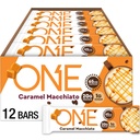 UMA Cafeteria Bares de Proteína Cafeinada, Caramel Macchiato, Glúten Livre com 20g de Proteína e 65mg de Cafeína Energia, Grampos de Pantry, 2,12 oz (12 contagem), Embalagem Vary Maio