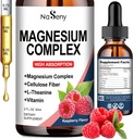 Suplemento Complexo de Magnésio, 400mg de Glicinato de Magnésio, Malato e Citrato Mistura de Vitamina para Mulheres e Homens, Alta Absorção - para Relaxamento, Bom Sono e Nervo Saúde (60ML/Raspberry)