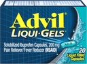 Advil Pain Reliever / Redutor de Febre Liqui-Gels 200mg - 20 ct, Embalagem de 3