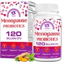 Suplementos de menopausa para as mulheres, 120 bilhões de UFC menopausa Probióticos para as mulheres, Probiótico All-Natural para Flashes Quentes Menopausa, Suor Noturno, Mood Swings, Gut e Hormone - 60 cápsulas de ervas