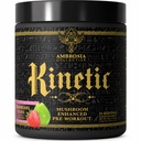 Ambrosia Organic Mushroom Pré Treino em pó com Creatina 3g ; Mane de Leão, Cordyceps & Reishi ; Limpa pré-treino □ Mushroom Energia e Foco □ 24 Servings