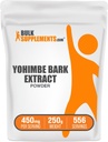 BulkSuplements.com Yohimbe Extract Powder - Yohimbe Bark Extract - Suplemento de ervas, sem glúten, 450mg por serviço, 250g (8.8 oz) (Pack of 1)