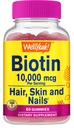 BemSim Biotina de alta potência 10.000 mcg Gummies - para cabelos mais fortes, pele & unhas - Vegan-Amigo, sem glúten, não-GMO, e delicioso sabor Berry - 60 chicletes