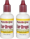 NutriBiotic gotas de ouvido com extrato de semente de toranja e óleo de árvore de chá (Pacote de 2), 1 Oz cada