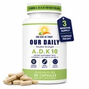 Nossas Vites Diárias ADK 10 dupla força (10,000 iu) Vitaminas A1, D3 & K2 (como MK7) - Médico Formulado osso & Imune Sistema Suporte Suplemento - Gluten Free, Não-GMO - 90 Cápsulas Vegetarianas