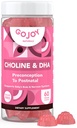 Pré-natal Choline & DHA Gummies - Preconceito para Gummy suplemento vitamina pós-natal para mulheres grávidas - Adoçado com Monk Fruit - 3o partido testado - Não OGM, Glúten livre, Vegan