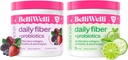Conjunto de suplementos diários de fibra com colagénio, probióticos e electrólitos - Suporta saúde digestiva, regularidade e saúde da pele – Cal de pepino hortelã & sabor Berry selvagem – 32 Servings Total