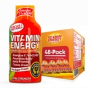 Vitamina Energy Focus+ Energia extra forte Shot Fruit Punch 48 Pack, 260mg Cafeína Natural, B-Vitaminas, CoQ10, Aminoácidos, Foco, Produtividade e clareza, Açúcar Zero, Sem glúten, 1,93 fl oz