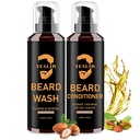 Lavar e Condicionador de Barba para Homens - Suavizar e Hidratar com Óleo de Argan & Jojoba - Controles Dandruff & Coceira para uma Barba Fresca, Suave & Livre de Tango - 2-Pack (4 onças cada)