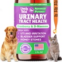 Tratamento natural do cão e gato ITU com Cranberry & D-Mannose, Bexiga, Rim, Apoio à Incontinência, Trato urinário saudável para cães, melhor tratamento de infecção do trato urinário do gato, gotas fáceis de usar, 2 onças
