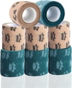 Envoltório de bandagem autoadesivo - Envoltório de Vet para cães sem mastigar - Envoltório de bandagem coeso médico para cuidados de ferida, cuidados de pata, primeiros socorros, fita de Vet para animais de estimação cavalos de gato (2 polegadas, 8 rolos, 8 cores)