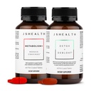 JSHealth Vitaminas Bloating Bundle - Inclui Detox + Debloat Fígado Saúde Fórmula & Metabolismo+ Suporte de energia natural