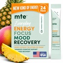 MTE Healthy Energy Drink Powder Packets - Cafeína Livre e Açúcar Livre de Energia - Foco e Produtividade Impulsionados - 24 Drinque Pouches - Suplemento Nootrópico Paraxantina