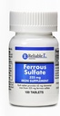 Suplemento de ferro Sulfato ferroso 325mg por confiável 1 comprimidos de ferro para mulheres e homens , suplementos de ferro para anemia e deficiência de ferro , 100 comprimidos de ferro por garrafa