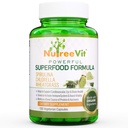 NutreeVit 100% pura espirulina orgânica + chlorela + Wheatgrass - Energia Booster, Immune Support, poderoso antioxidante super-alimentar - Cápsulas Veggie