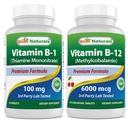 Melhores naturais Vitamina B1 como mononitrato de tiamina 100 mg e vitamina B12 6000 mcg