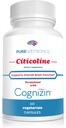 Pure Nootropics - CDP Choline (Citicolina) Cápsulas de 300 mg Cápsulas de 60 Veg Cap Value Pack Suporta Função Cognitiva e Desempenho, Memória, Atenção e Saúde do Cérebro
