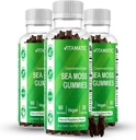 Vitamatic 3 Pack Irish Sea Moss Gummies- 3000mg Equivalente Por Serviço (de Extract 132,5 mg) - 60 Ct - Made with Bladderwrack & Burdock Root - Seamoss Supplement for Thyroid, Energy, Immune Support