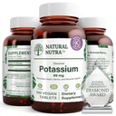 Natural Nutra Elementar Gluconato de Potássio 99 mg Suplemento dietético – Promove a energia, Ajuda a aumentar o sistema nervoso, Promove a saúde do coração, Regulação mineral, Função muscular - 100 comprimidos Vegan