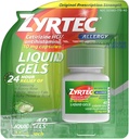 Zyrtec 24 horas Geles Líquidos de Alergia Interior e Exterior, Cápsulas de Anti-Histamínico com Cloridrato de Cetirizina para alívio da alergia durante todo o dia, 40 ct (embalagem de 2)