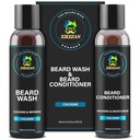 XIKEZAN Beard Wash & Beard Conditioner Natural Softener Set w / Argan & Jojoba Óleos Suaviza & Fortalece o Natal meia remendados Pai Dia Presentes para os homens Ele pai namorado marido