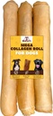 Rolo de colágeno extra grosso de Woofley (10-12 polegadas - 3 PCS) - Mastiga para cães - Bully Stick Rawhide mastiga cão alternativo sem esconder ossos para cães médios e grandes