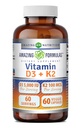 Fórmulas surpreendentes Vitamina D3 5000 UI com Vitamina K2 100 mcg . D3 + K2 Suplemento Complexo . Cápsulas Veggie . . Não-GMO . Glúten . .