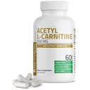 Bronson Acetil L-Carnitina 500 MG de alta potência Aminoácido Não-GMO, 60 Cápsulas