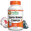 Complexo Botânico da Escolha Super Boron (3mg) - Promove a Saúde Óssea e Próstata por Metabolização de Cálcio e Magnésio - 3 Formas de Boron para Homens e Mulheres (90 Cápsulas)
