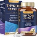 Suporte da tireóide para Mulheres & Homem Suplemento Cápsulas Complexo - Suplemento da tiróide iodo com L Tyrosine Bladderwrack Kelp Ashwagandha Selenium Suplementos - Enhancer de humor Energia Nível da tiróide Blance