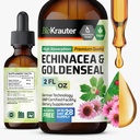 BIO KRAUTER Echinacea e Goldenseal Root Extract Líquido - Suporte Imune Natural - Echinacea Drops com Goldenseal - Vegan, Alcohol & Sugar Free Tintura - 2 Fl.Oz.