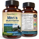 Melhor multivitamínico para homens, completamente multivitamínicos e multiminerais masculinos com mais de 20 vitaminas A, C, D, E, B12, zinco e vitaminas mais essenciais para homens, energia, foco e saúde imune. 120 Cápsulas