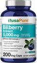 NusaPure Bilberry Extract 5.000mg 200 tampas vegetarianas (Não-GMO, Vegan)