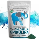chlorela espirulina em pó orgânico □ Super Verdes em pó e mistura de smoothie □ Rico em clorofila para suporte imunológico e energia