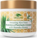 Manuka Honey Eczema Creme Hidratante Loção Tratamento para alívio da Psoríase - Comichão, pele seca Erupção Pomada - Hidratante calmante para bebê, crianças, adultos - Corpo de alta força e creme facial 2 onças