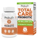 Probulina Total Care Suplemento Probiótico, Gaivota Diária, Digestivo, e Imune Saúde Probióticos Cápsulas para homens e mulheres, 20 bilhões UFC, Vegan, 60 conta garrafa